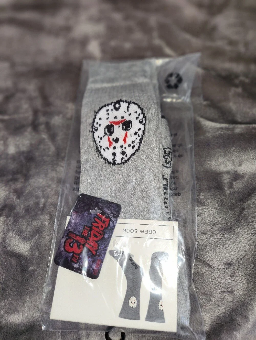 Friday the 13th Jason Voorhees crew socks Size 10-13